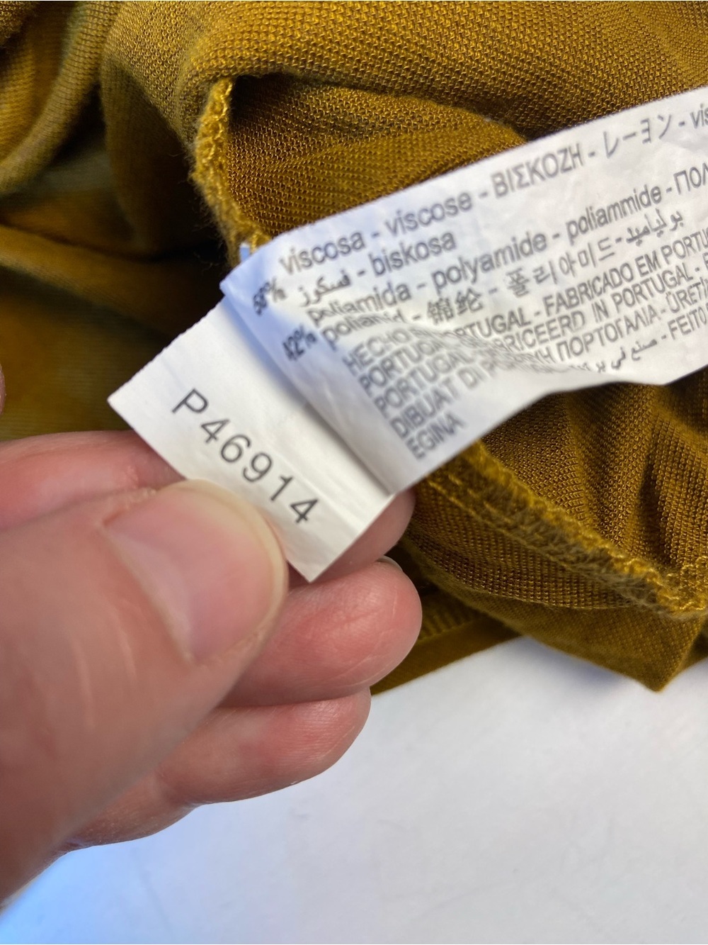 Zara Mustard Tie Front Draped Knit Top Size M Made in Portugal - Picture 6 of 6